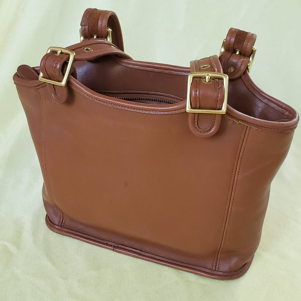 Vintage Coach Cognac Double Handle Tote
